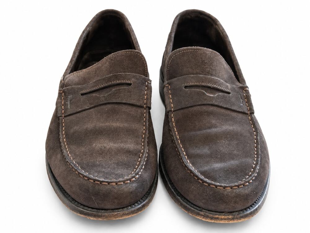 Salvatore Ferragamo Men’s Brown Suede Penny Loafers Size 12D Italy